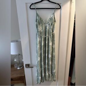 Green floral Maxi Sundress